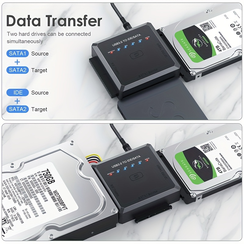 Adaptateur SATA Vers USB Convertisseur de Câble USB 3.0 Vers IDE/SATA 3  pour 2.5 3.5