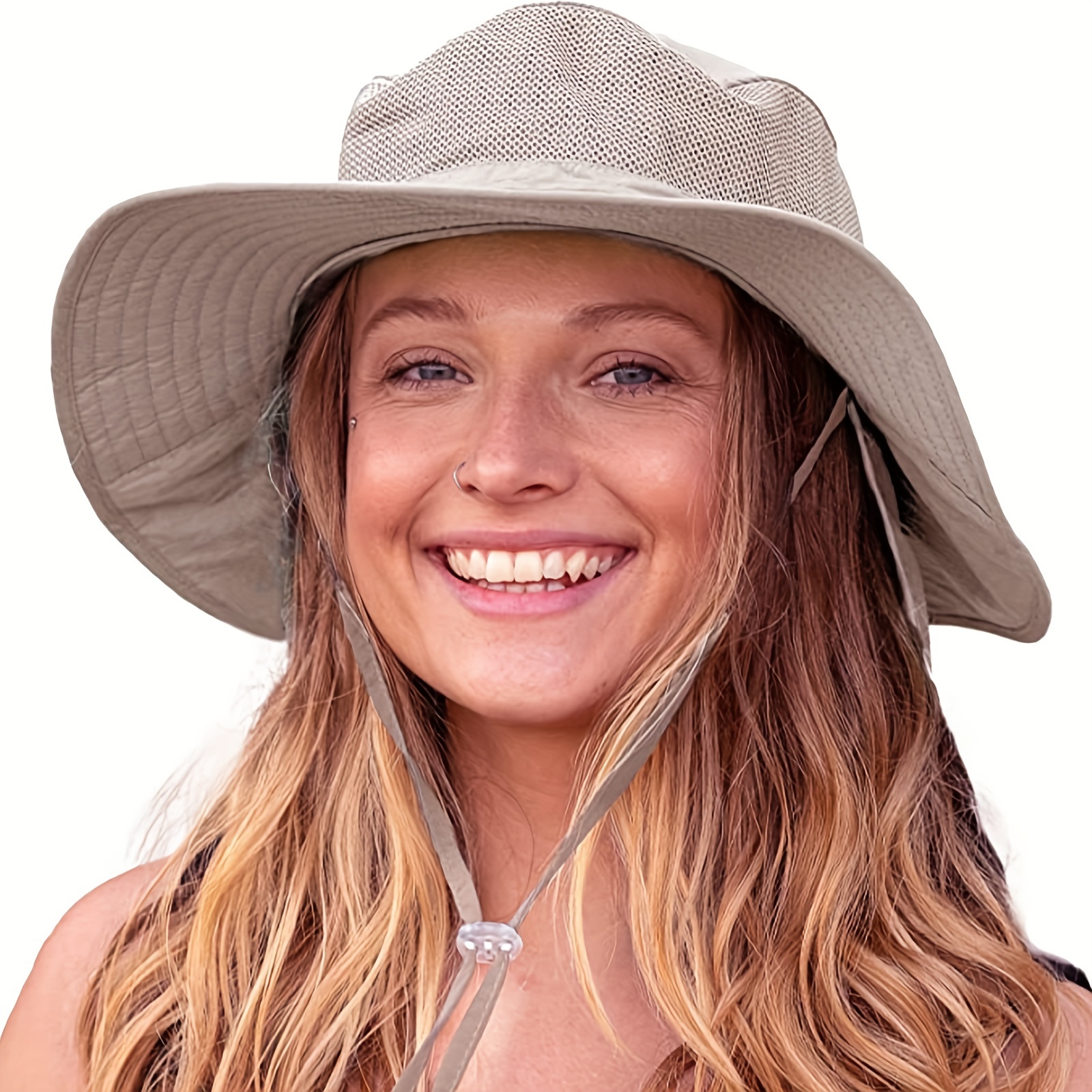Women's Sun Hat With Wide Brim Neck Protection, Summer Upf 50 Uv Protection,  Breathable, Elastic, Foldable, Outdoor Sun