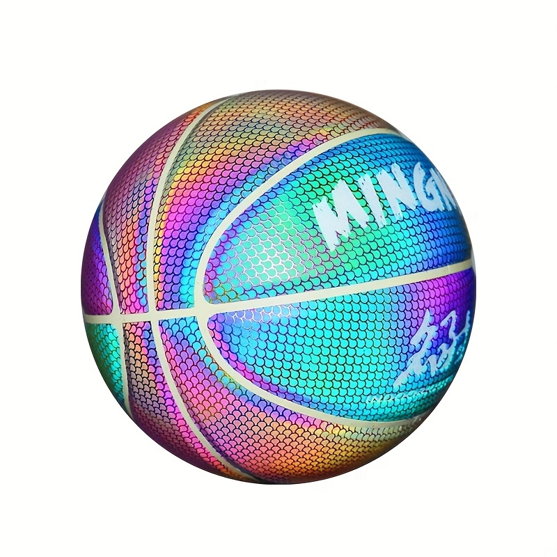 basquete que acene refletiva holográfica, bolas basquete que brilham no  escuro nº 7, brinquedos argola para crianças e meninos, brinquedo perfeito