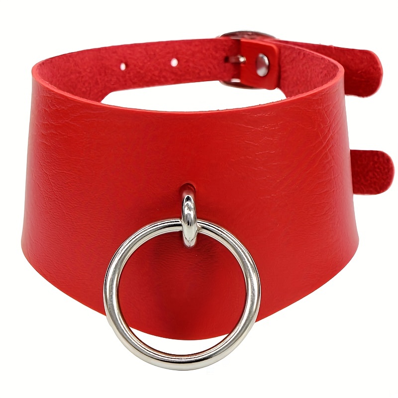 Personality PU Leather Choker Collar Necklace