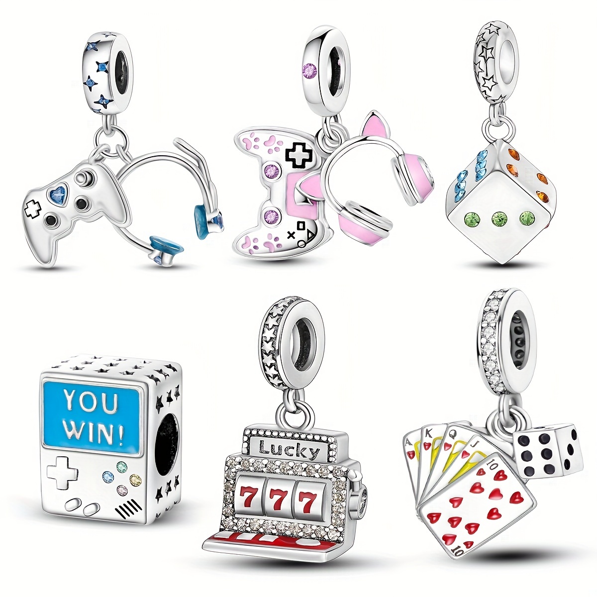 Game Series Dice Charm Pendant Suit Original Bracelet Diy Charms Poker  Cards Game Console Jewelry Gift Making - Temu Germany
