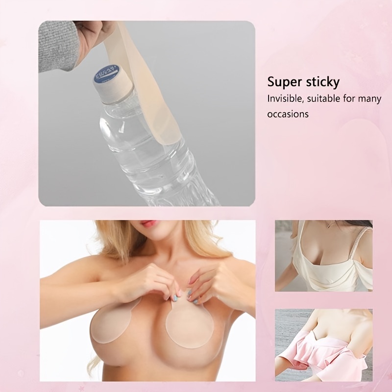 Silicone Adhesive Bra Strapless Sticky Bras for Women Breast Lift Nipple  Pasties Nude : : Clothing, Shoes & Accessories