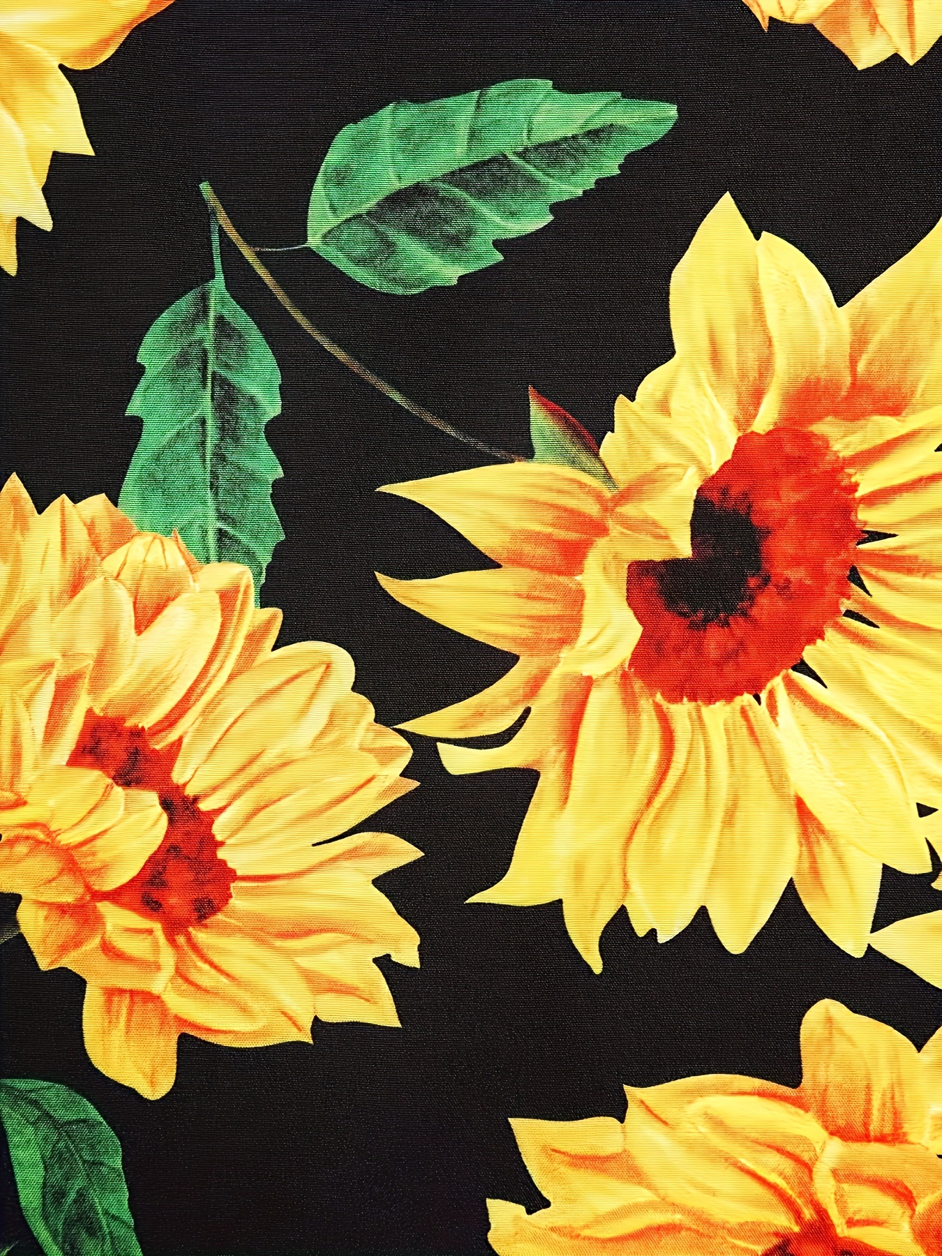 Sunflower Print Ring Linked -mekko, Rento Hihaton Ruched A Line -mekko, Naisten Vaatteet