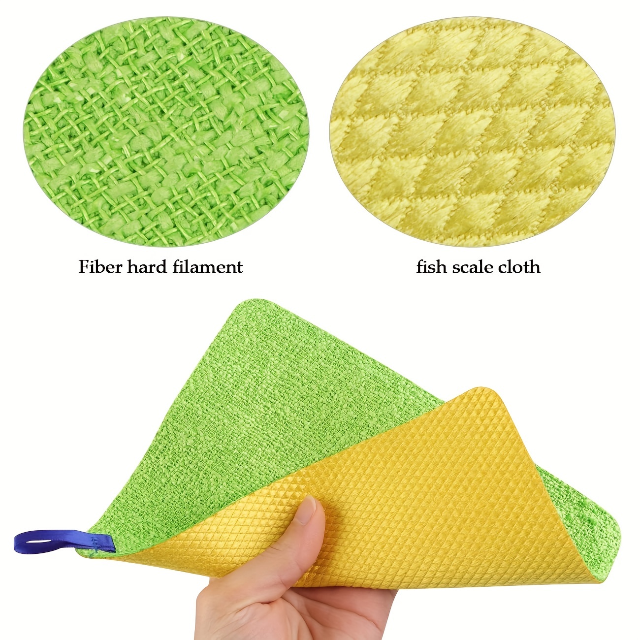 10pcs Mixed Color 25x25cm Fish Scale Pattern Cleaning Cloths, Thick Soft  Dishwashing Absorbent Towels For Kitchen Home Cleaning