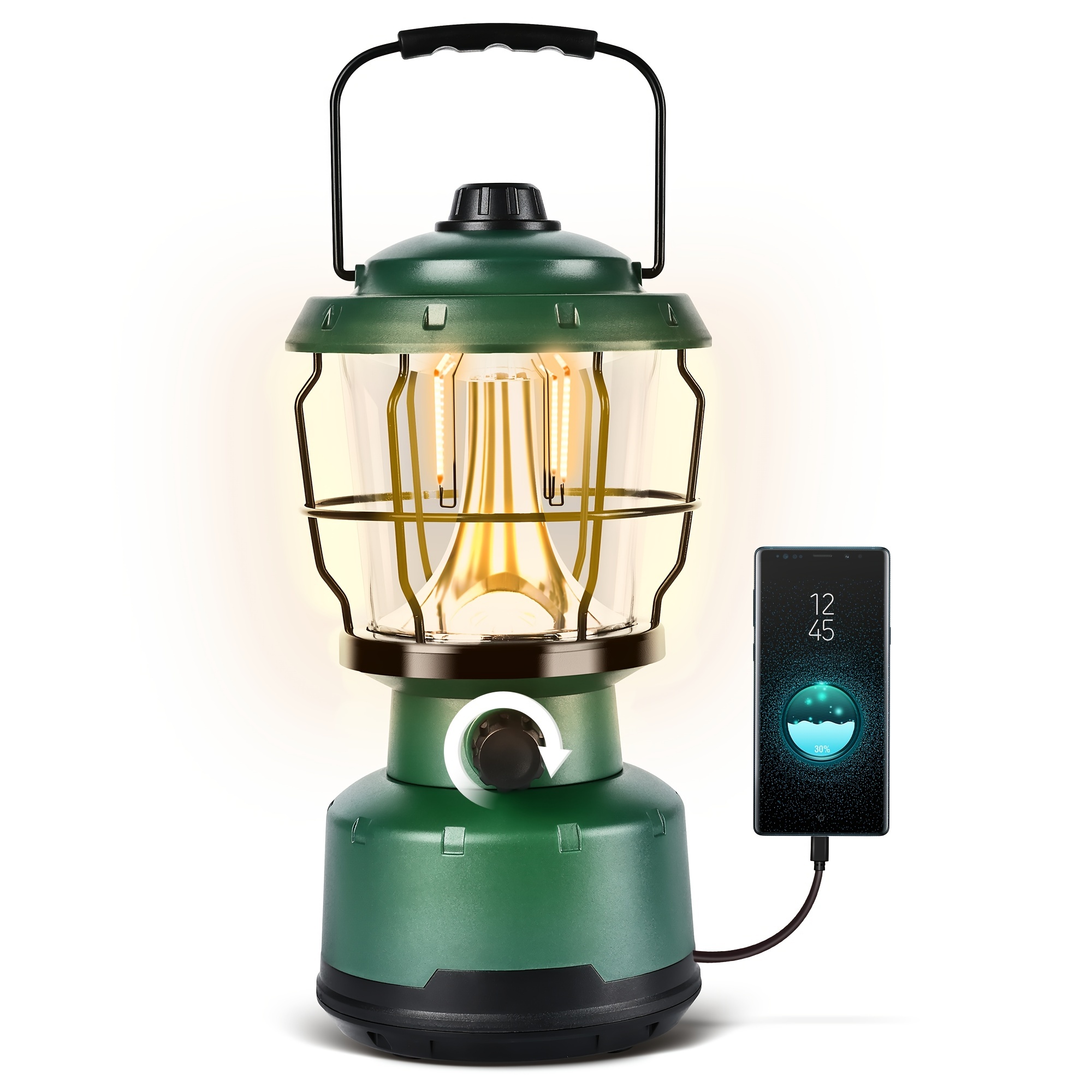 Rechargeable Vintage Lantern - Waterproof, Dimmable, Battery-powered Light  For Camping, Power Outages, And Home Use - Temu