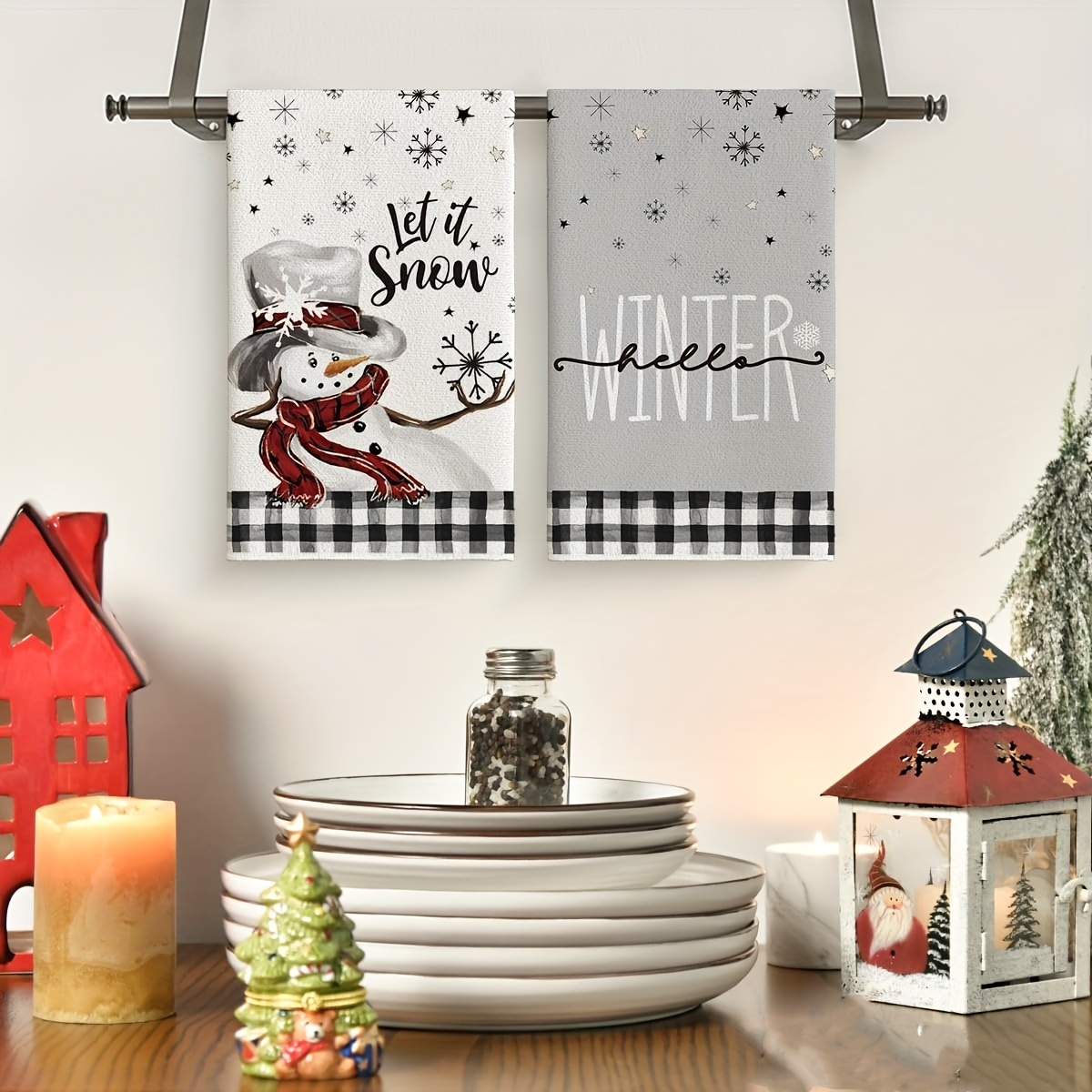 Christmas Snowman Dish Towels Soft Absorbent Kitchen Towel - Temu