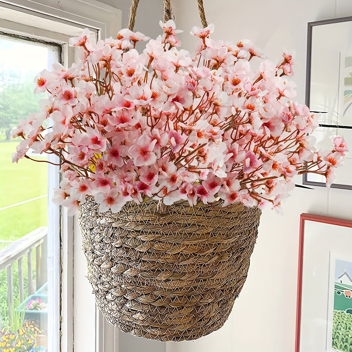Flor de Cerezo Artificial de 109cm, flores de seda de rama larga,  decoración de fiesta de