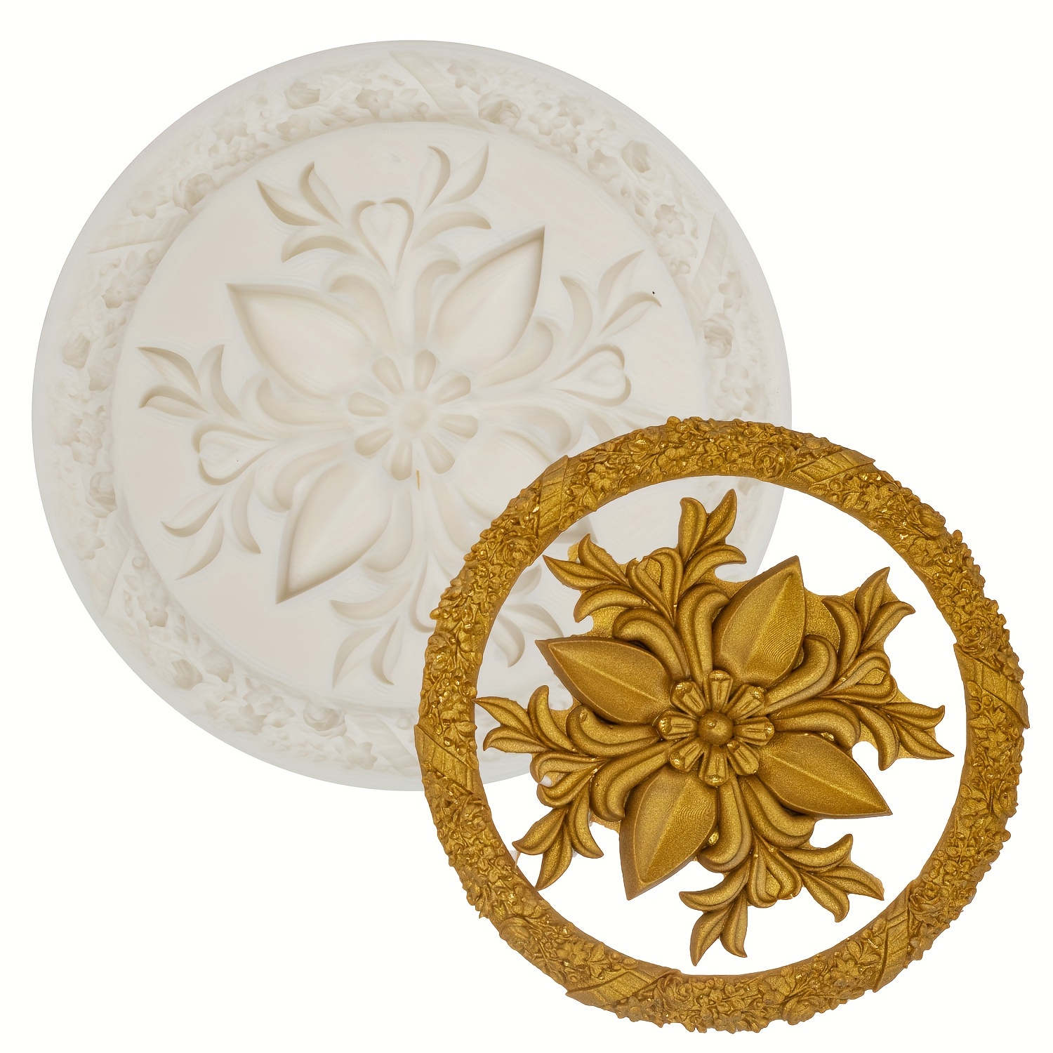 Silicone Cake Mold Embossed Flower Decoration Tool Baking Cupcake Chocolate Candy Fondant Mold European Baroque