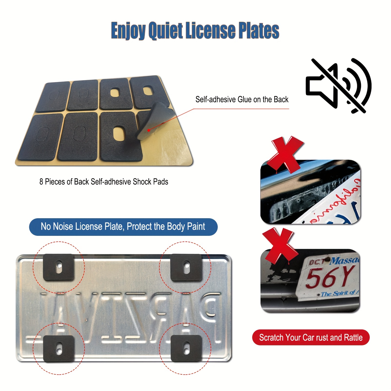 Black Anti Theft License Plate Screw Kit Tamper Proof License Screws Car  License Plate Bolts 304 Stainless Steel Plate Mounting Hardware - 1/4