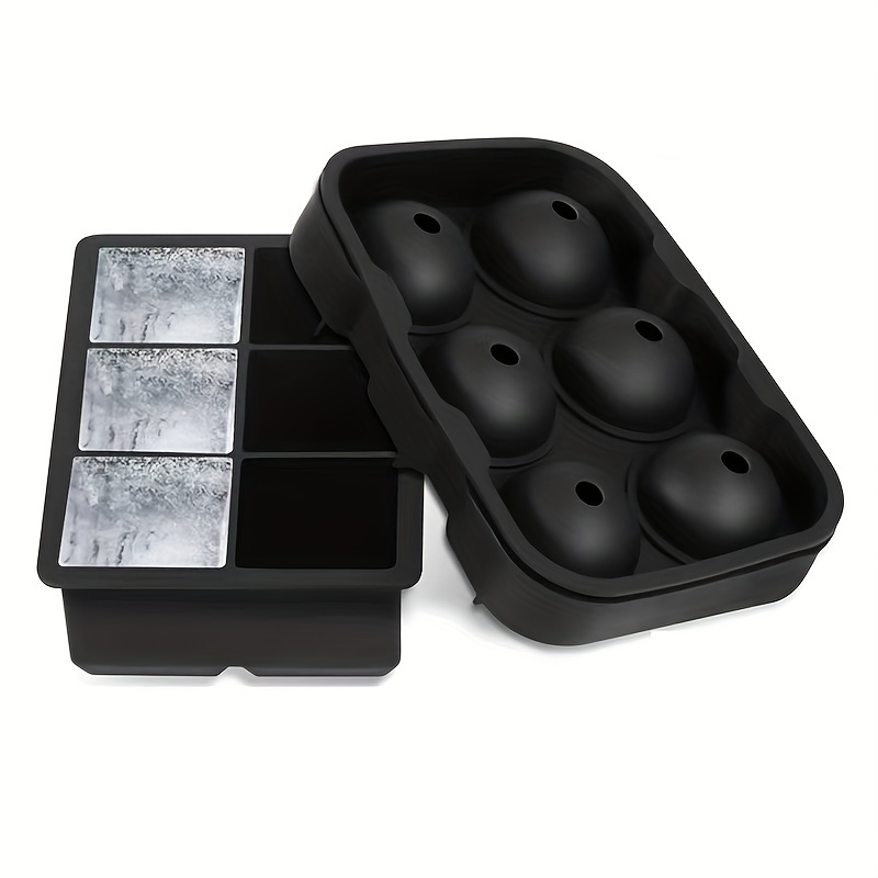 Round Silicone Ice Cube Makers Black