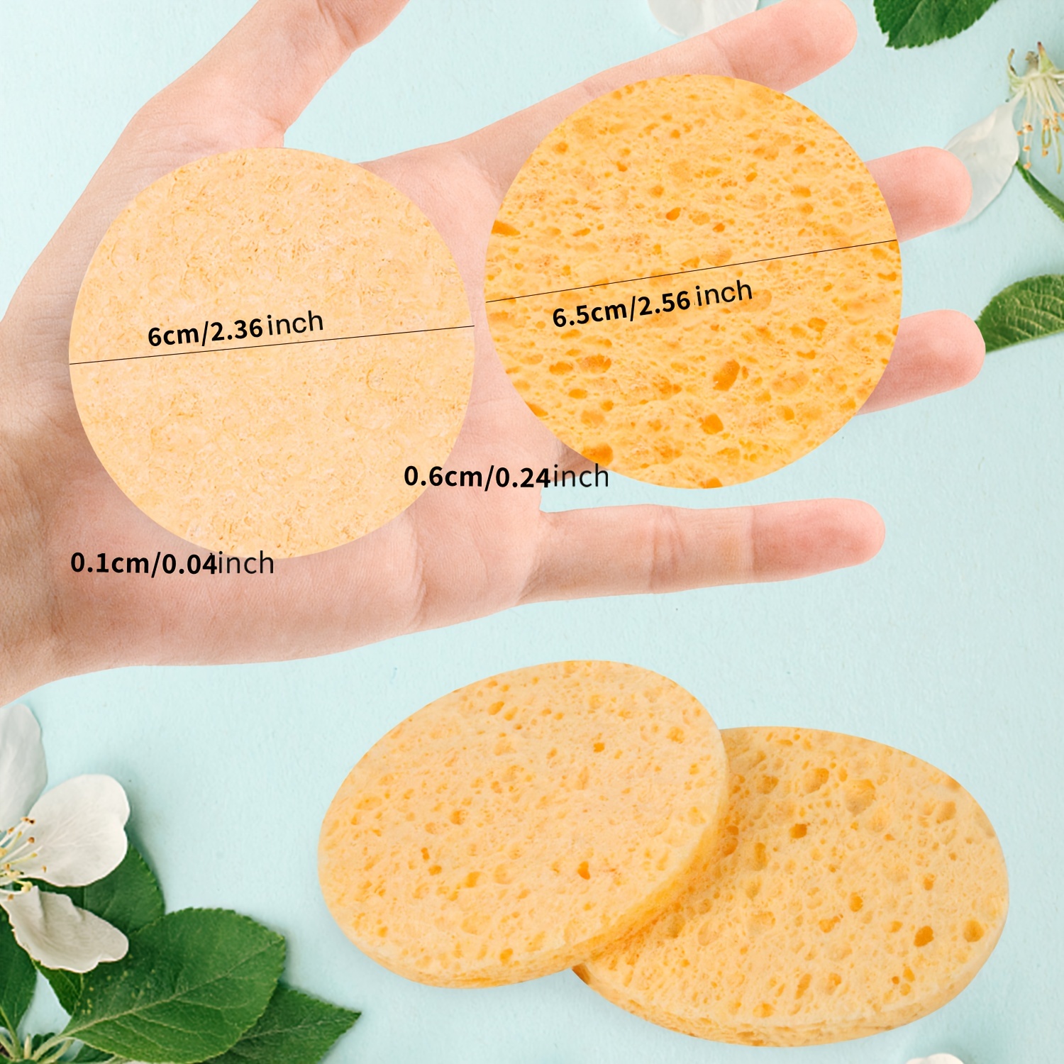  50-Count Facial Sponges Compressed Natural Cellulose