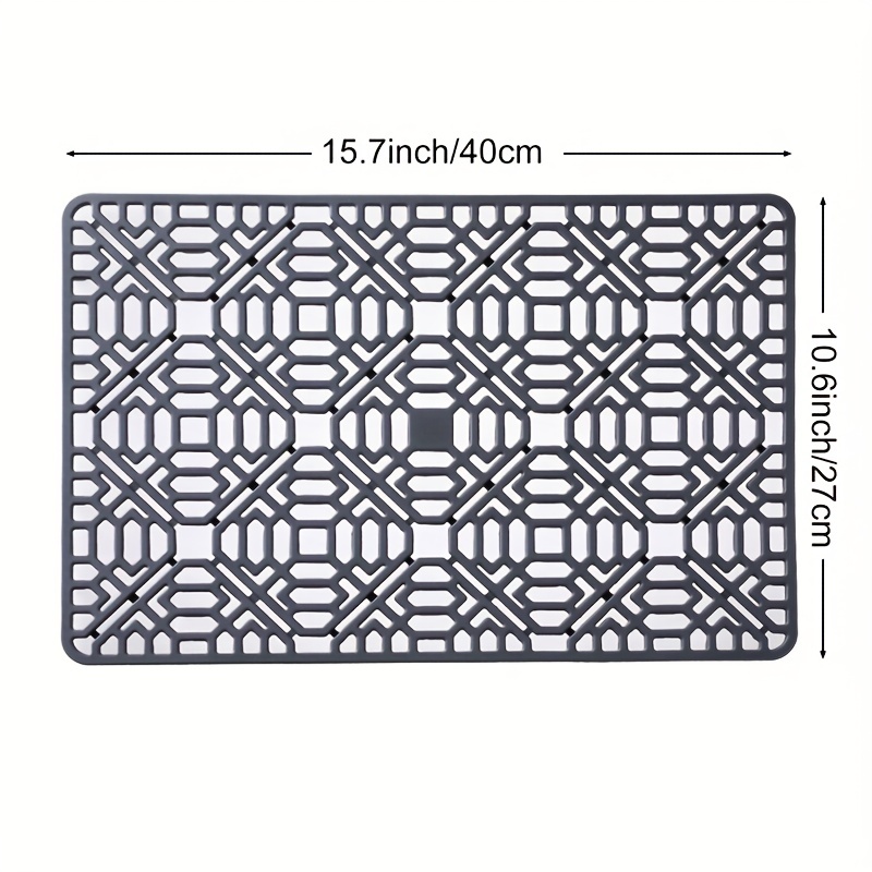 2pcs 2pcs Kitchen Sink Mats With Holes Non-slip Rubber Drain Pad Glass  Dishes Protector