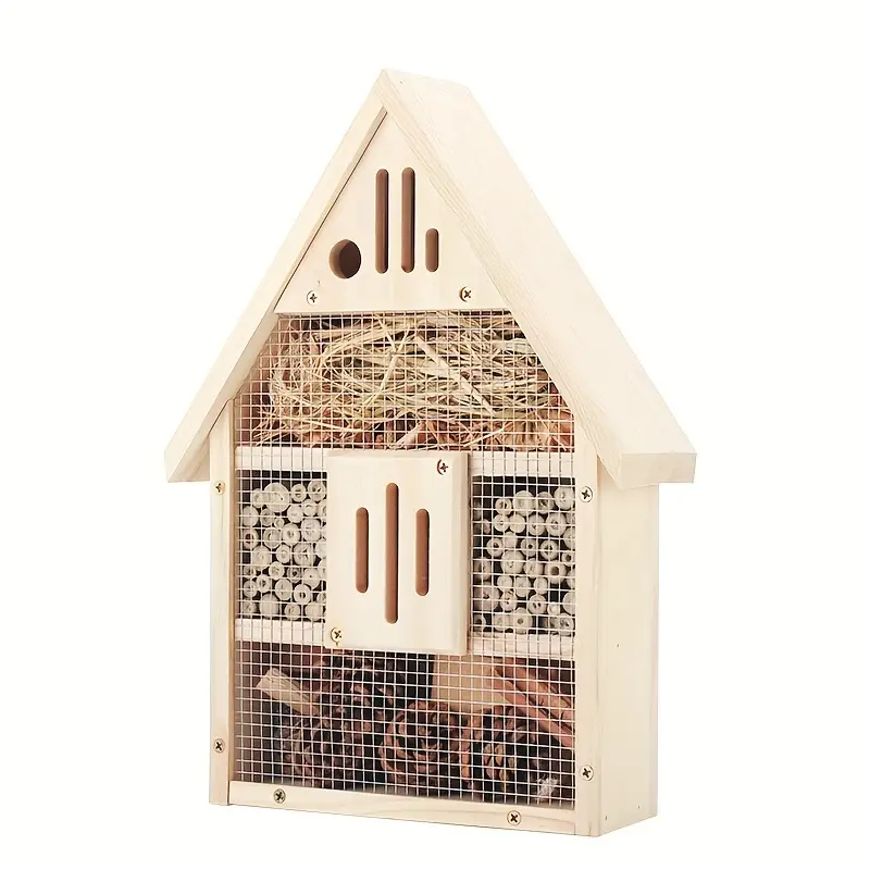 Large Wooden House For Insect Bee Butterfly, Diy Refillable Insect