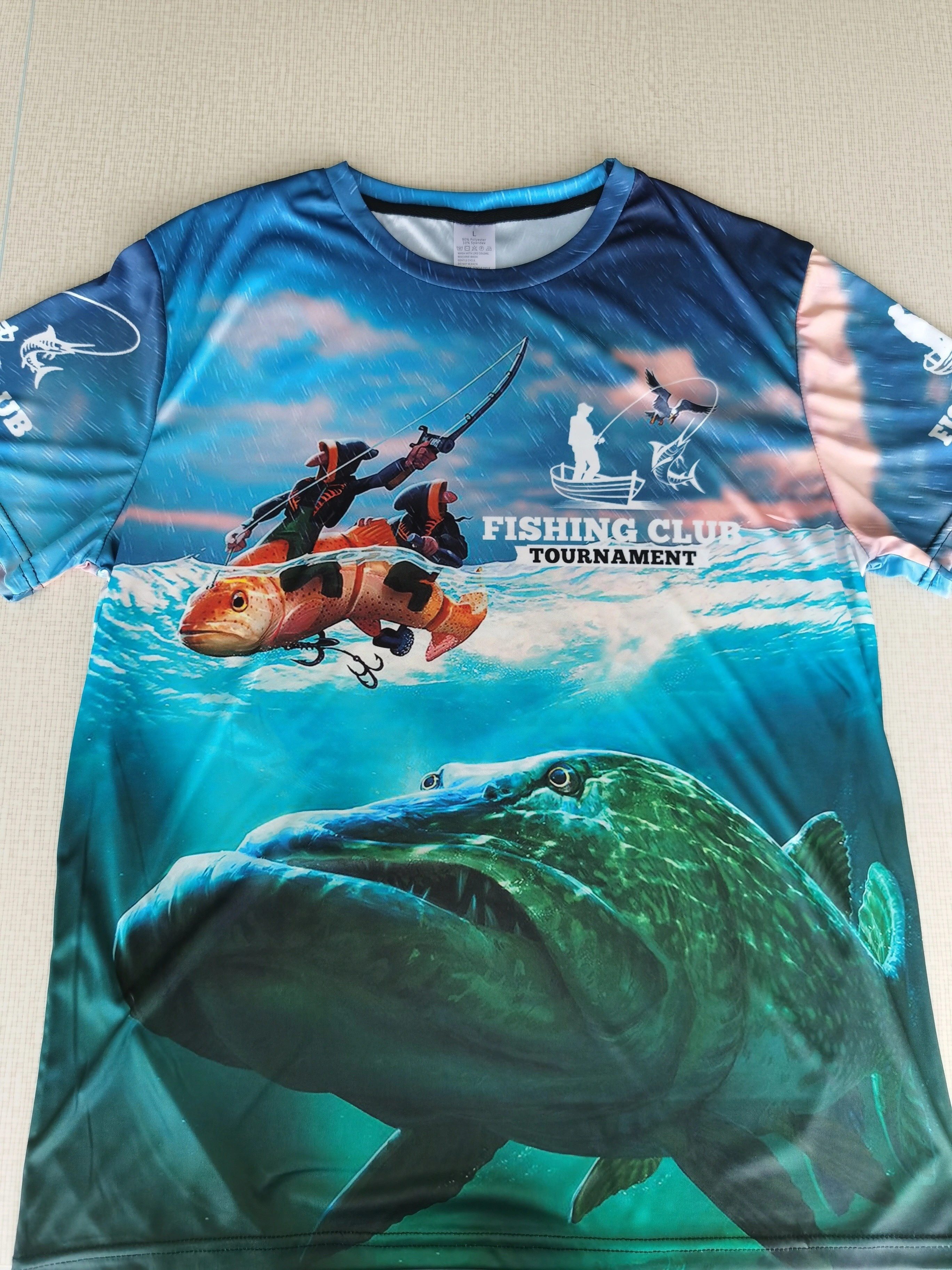 3d Fishing Print Men's Stretch Breathable T shirt - Temu