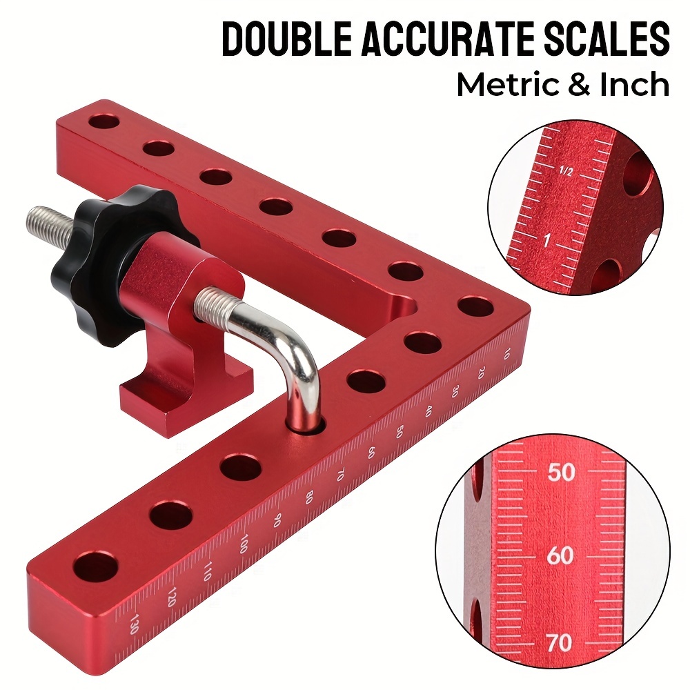 2 Pack 6.3Inch 90 Degree Positioning Squares Right Angle Clamps For  Woodworking, Aluminium Alloy Corner Clamp,Carpenter's Square Clamping Tool