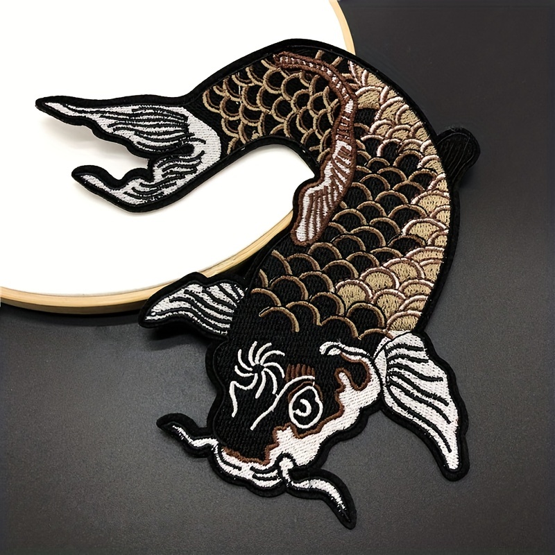 Japanese Koi Carp Fish Embroidered Iron / Sew On Patch T Shirt Jacket