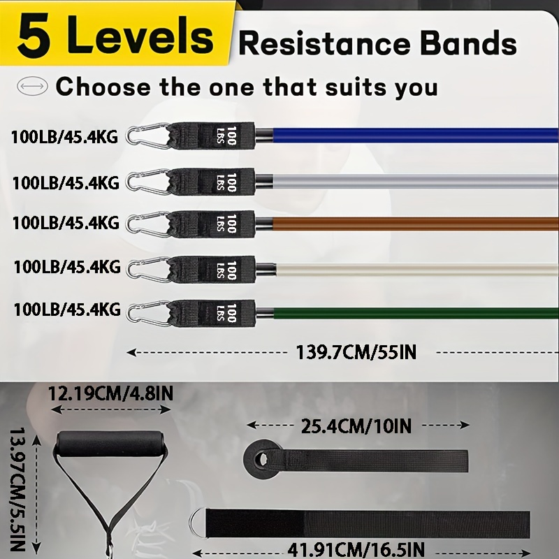 3 Levels Resistance Bands Set for Working Out Fitness Bands