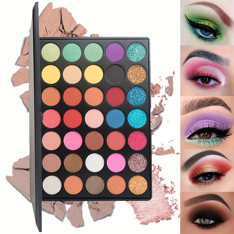 35 Shades Eyeshadow Palette Pearly Matte Glitter Finish Waterproof