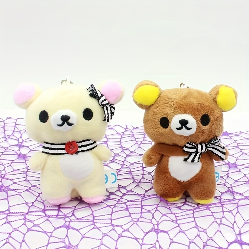 Cute Bear Plush Toy Doll Bag Pendant Small Keychain - Temu