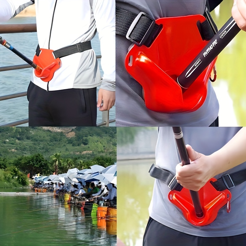  Portable Fishing Belt Gimbal Padded Fishing Rod Holder Rod  Holder Waist for Hiking for Fishing (Blue) : Sports & Outdoors