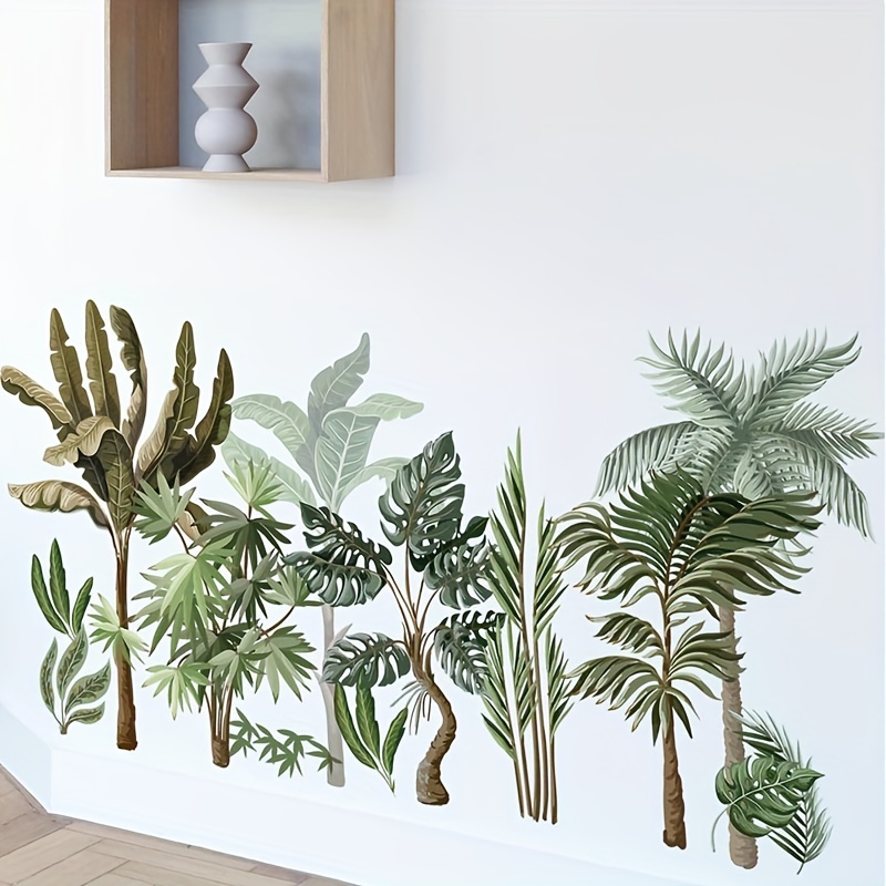 Tropische Pflanzenblätter Wandsticker Tapete Palmenbaum - Temu Austria