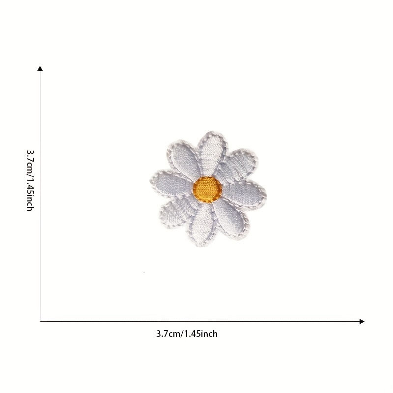 10pcs Small Daisies Embroidered Cloth Patch DIY Ironing Patch