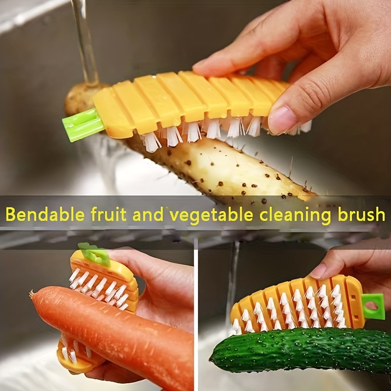 Vegetable Brush, Fruit Cleaning Brush, Multifunctional Cleaning Brush,  Plastic Potato Brush, Carrot Washing Brush, Reusable Cleaning Brush,  Kitchen Supplies - Temu