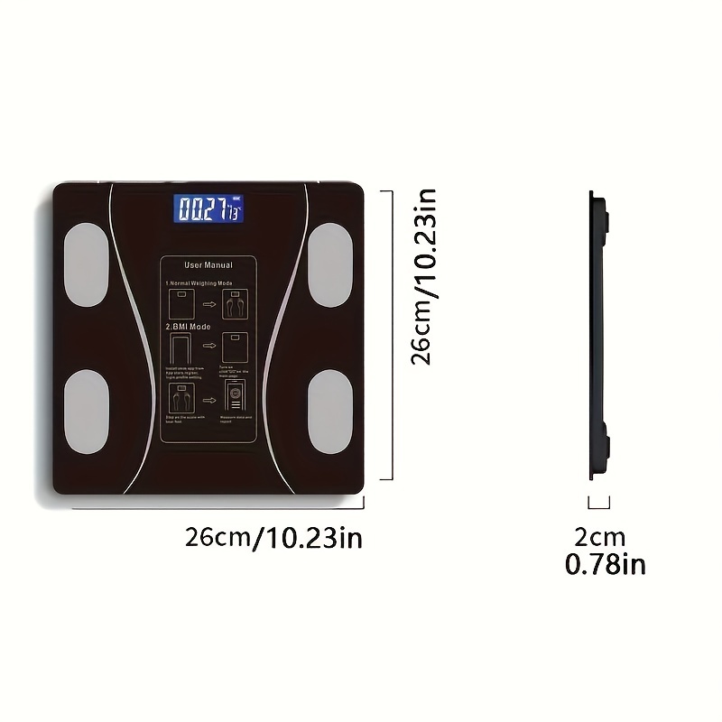 Intelligent Digital Weight And Fat Scale, Bathroom Smart Weighing Machine,  Body Fat Scale, Body Composition Analyzer With Smartphone Application,  Bathroom Tools - Temu