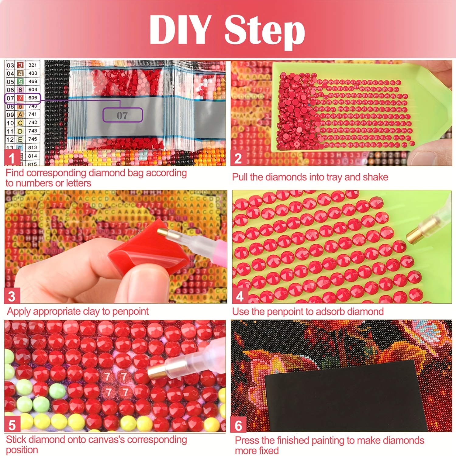  Diamond Painting Kits For Adults, Flowers DIY 5D