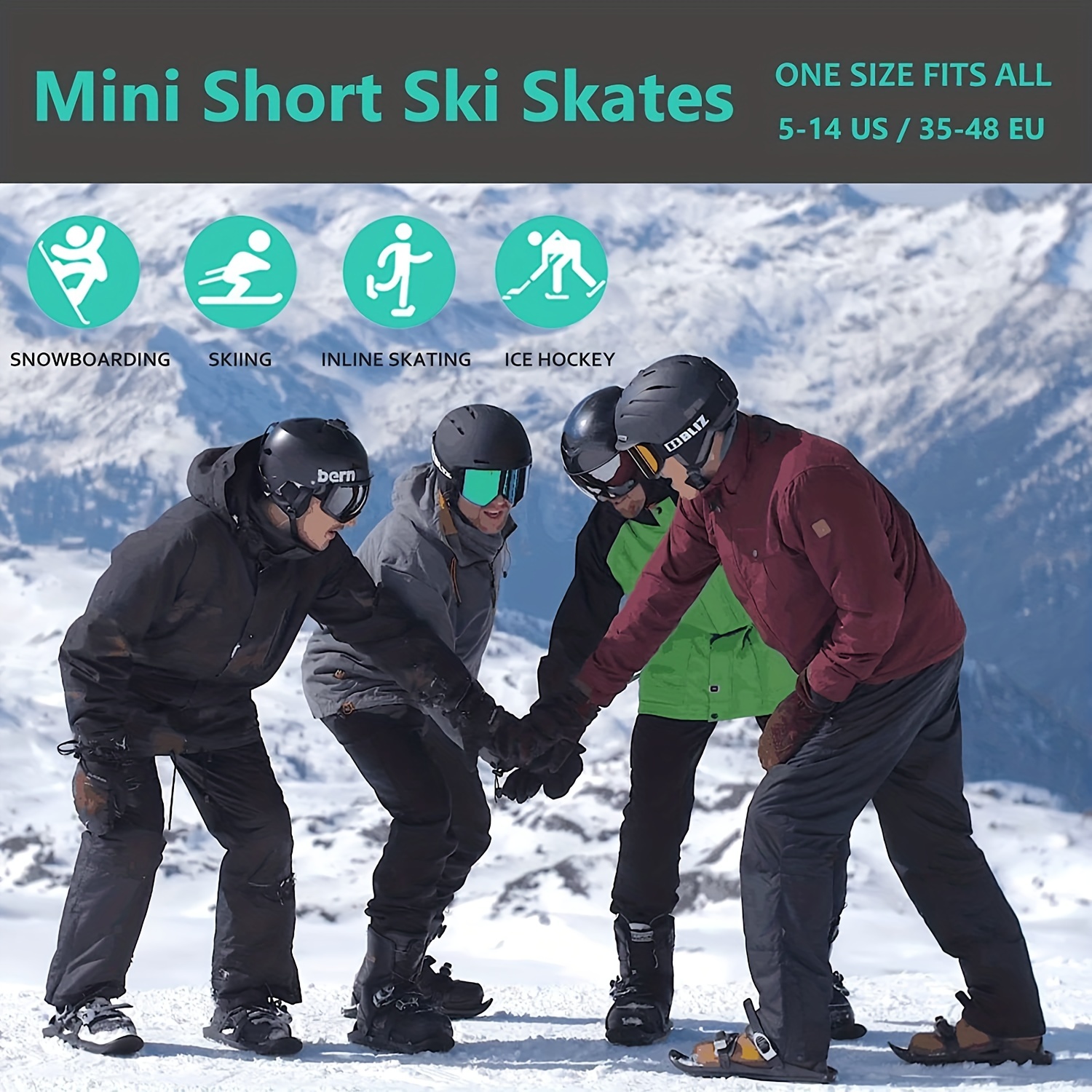 Mini Schneeschuhe Mini Kurzski Skates Für Schnee Snowblades, Verstellbare  Leichte Schneeschuhe Anti-Rutsch-Fußplatten Für Männer Und Frauen - Temu  Switzerland