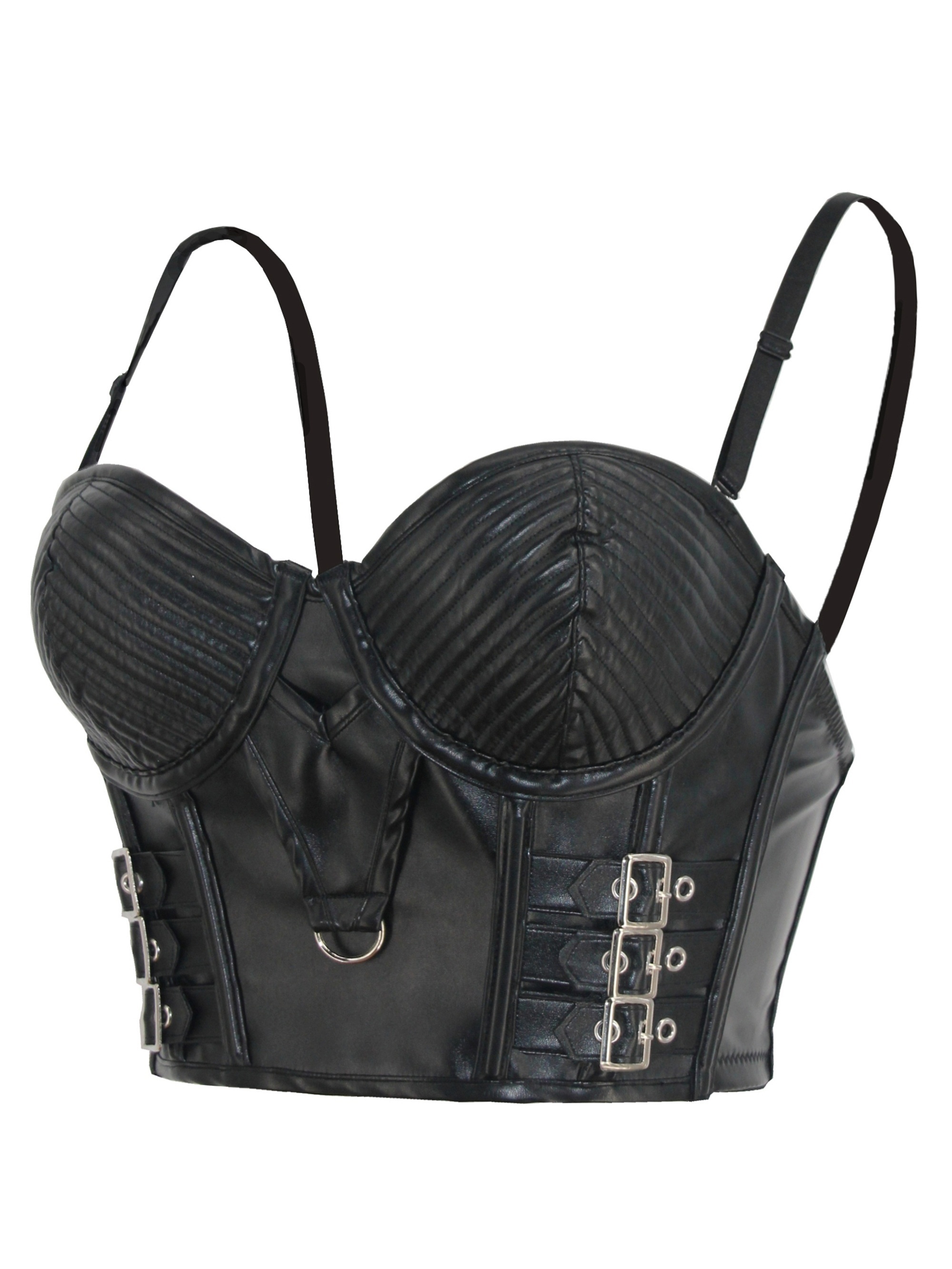 Pu Leather Shaping Cami Tops Gothic Punk Push Bustier Corset - Temu