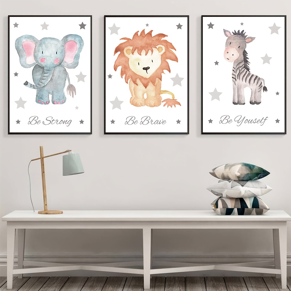 3pcs/set Safari Animals Baby Girl Or Boy Nursery Bedroom - Temu