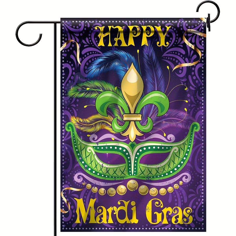 12PCS Mardi Gras Ball Ornaments-2.36 Inch Mardi Gras Shatterproof Hanging  Ornaments For Mardi Gras Holiday Christmas Ornaments New Orleans Party