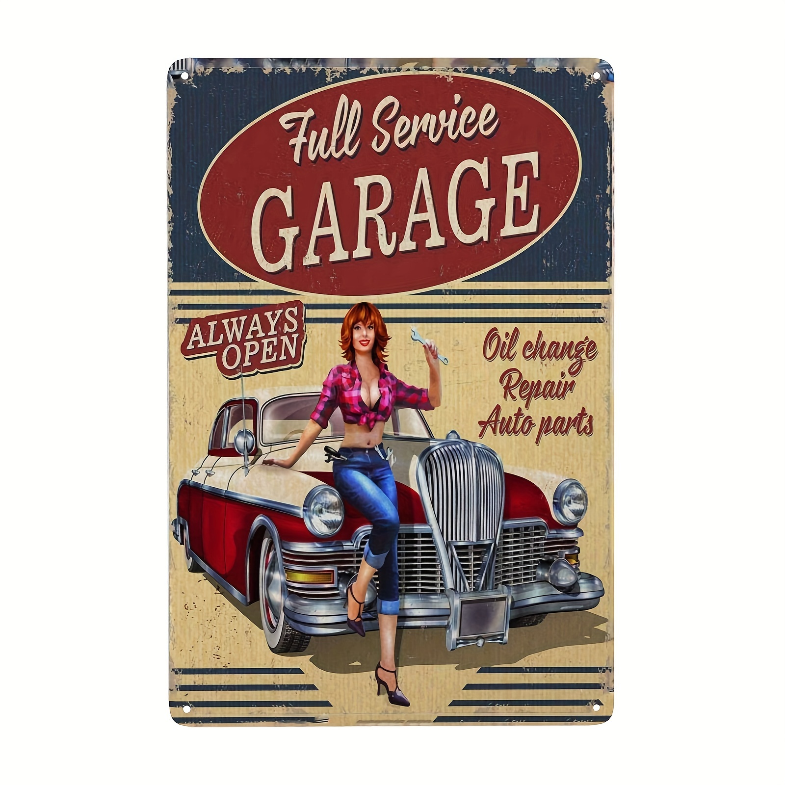 1pc Vintage Pin Up Girl Metal Sign Perfect For Garage Cafes Bars Pubs ...