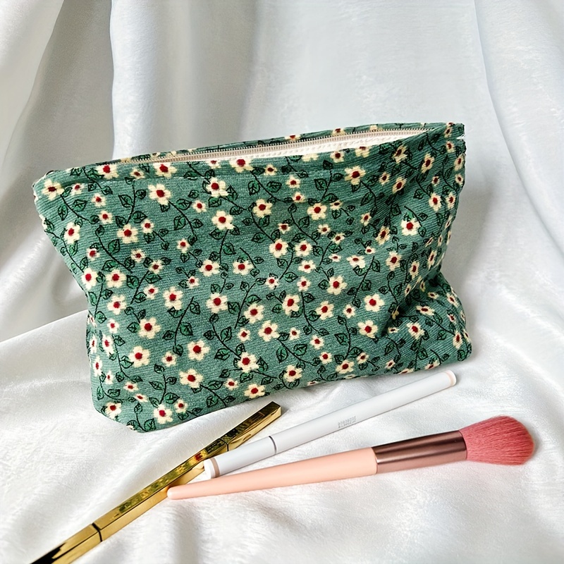 Cosmetic Bag Corduroy Women Cosmetic Bag Cloth Makeup Pouch - Temu