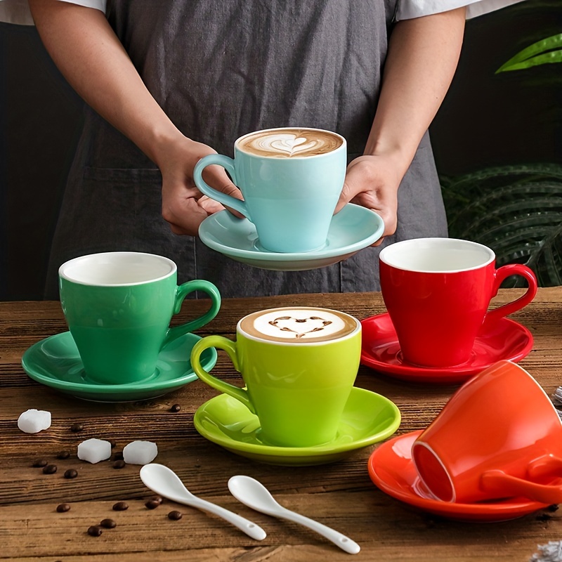 Porcelain Cappuccino Espresso Coffee Cup With Saucer 6.8 - Temu