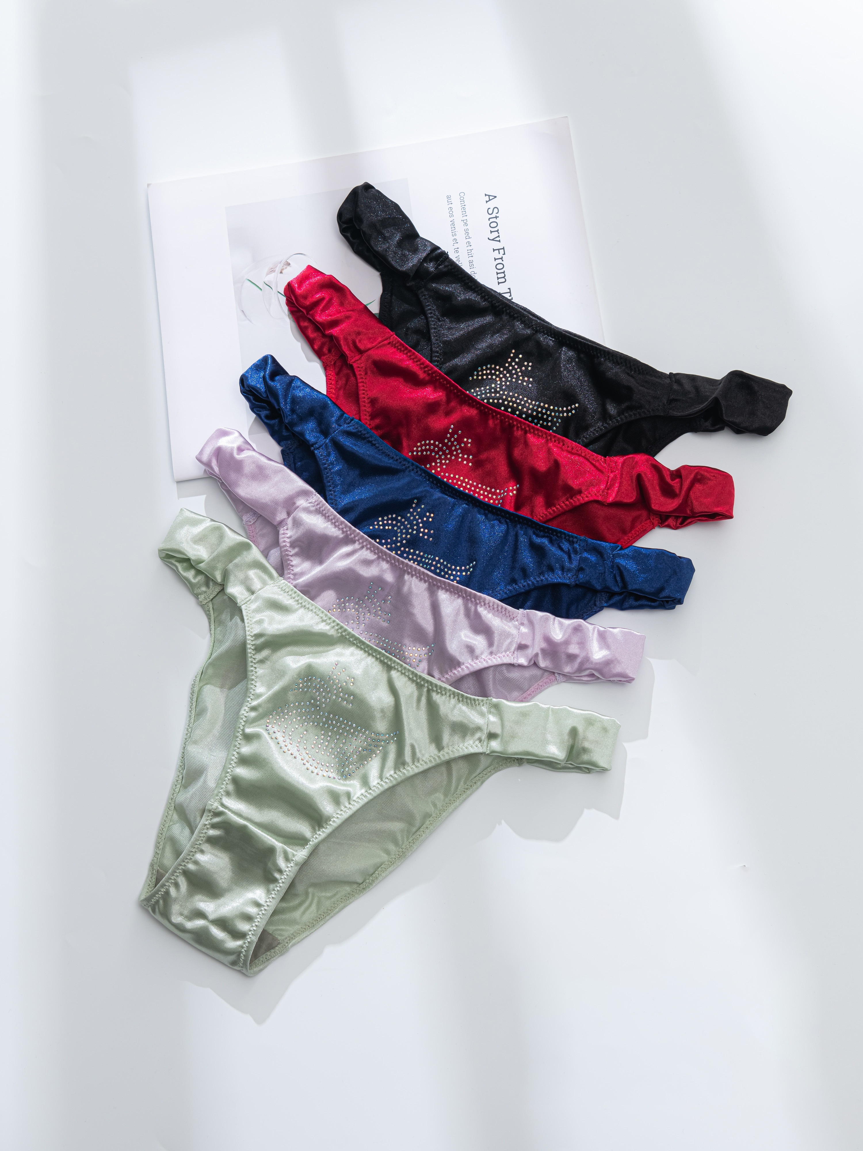 6 Color Women's Mulberry Silk Panties Silk Sexy Bikini Silk Briefs Satin  Underwear 2pcs