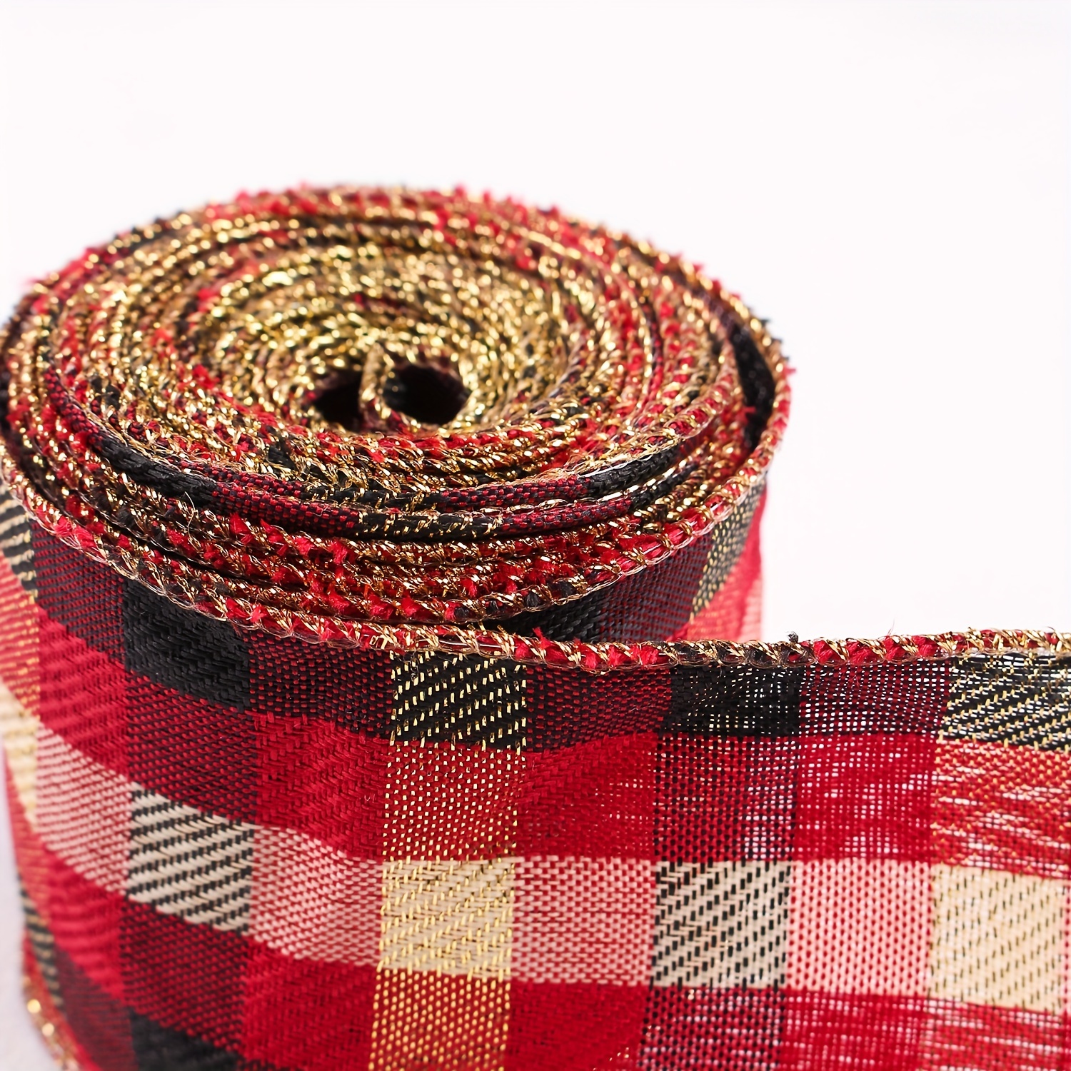 Diy Imitation Burlap Colored Plaid Ribbon Christmas - Temu