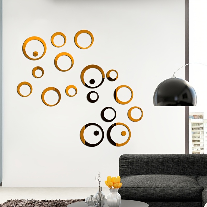 Circle Mirror Diy Wall Sticker Wall Decoration 24pcs