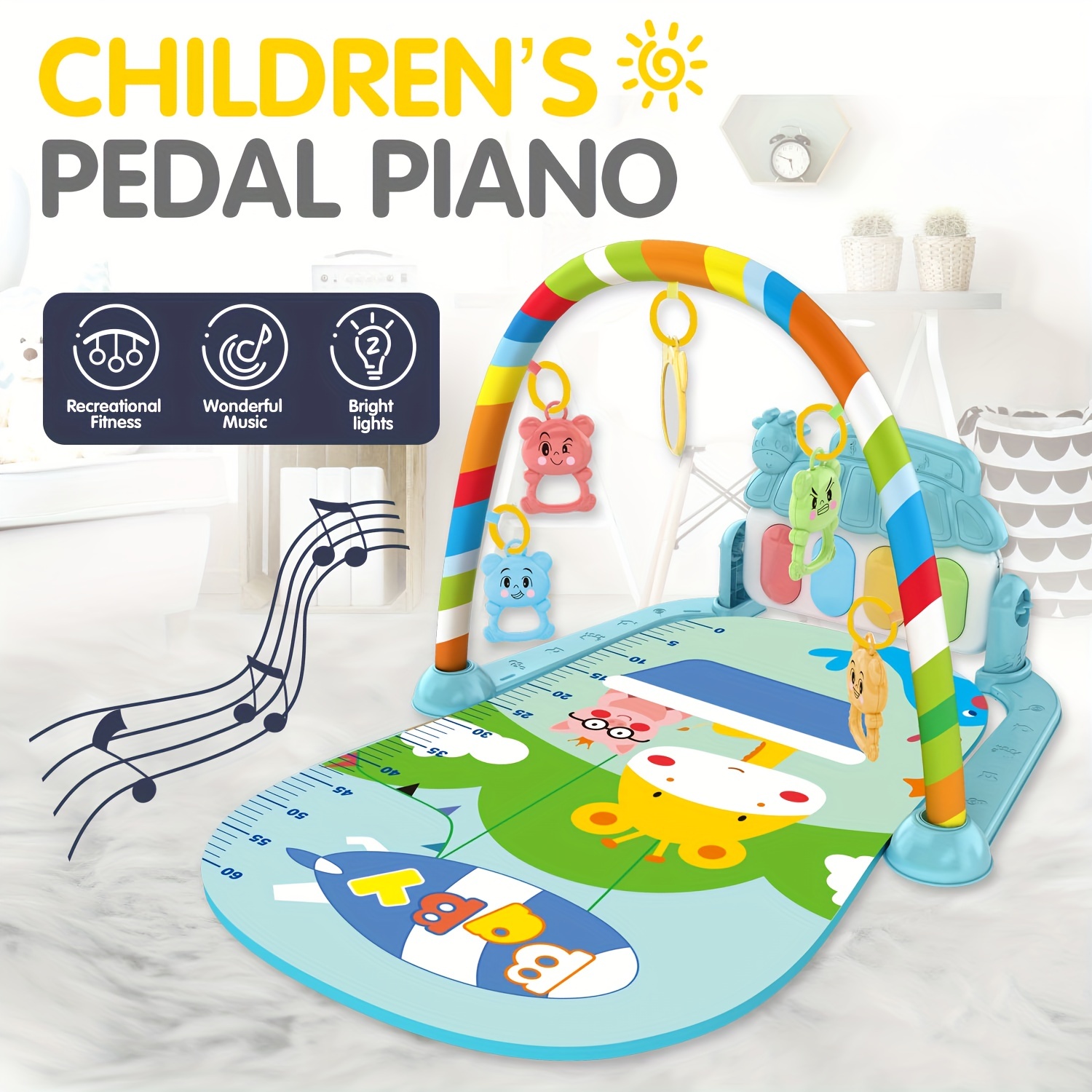 Tapete Juegos Gimnasio Actividades Bebés Pedal Musical Piano - Temu