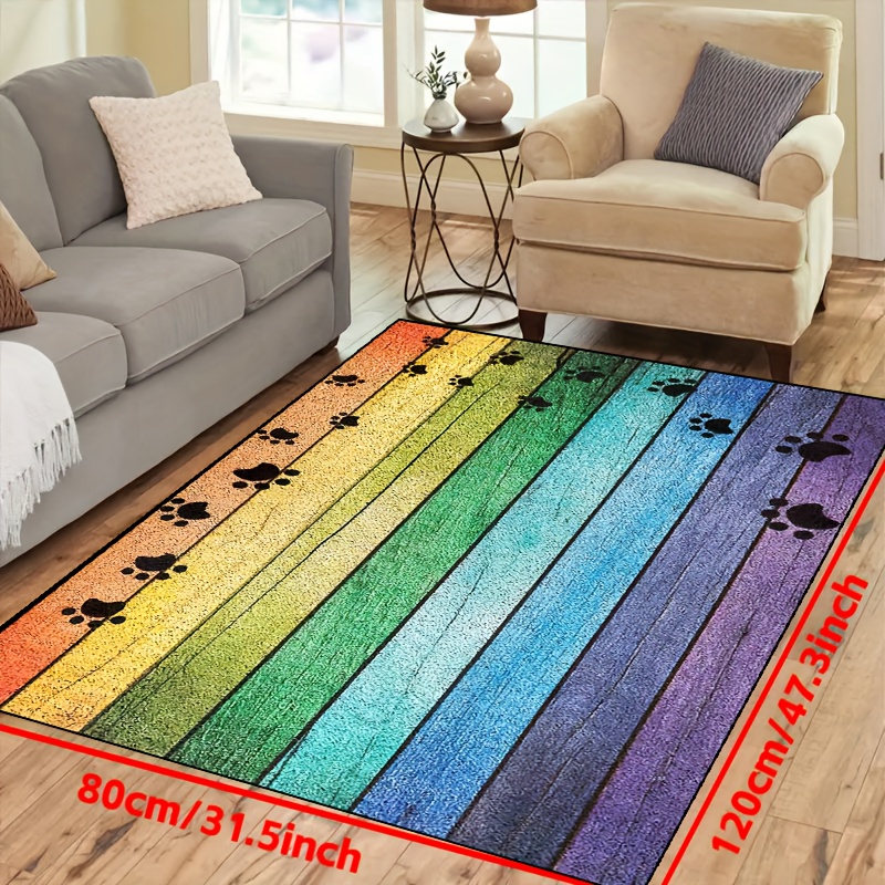 Colorful Rainbow Carpet for Bathroom Living Room Bedroom Kitchen