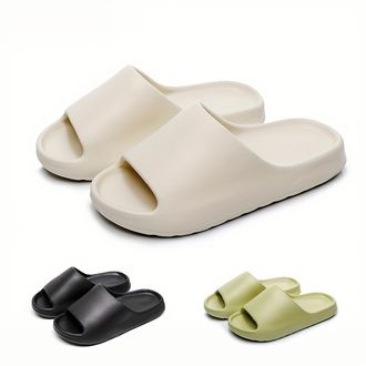 Men's Cloud Slides, Casual Non Slip Slippers, Open Toe EVA Shoes For Indoor Outdoor Beach Shower, Spring And Summer