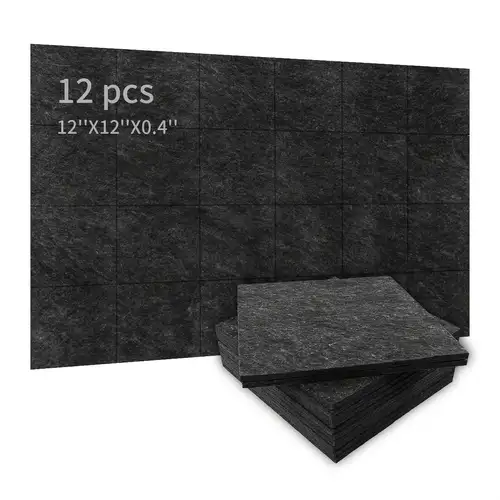 Paquete de 18 paneles acústicos de insonorización color gris, 12 x 12 x 0.4  pulgadas, decoración de pared, amortiguación de sonido de alta densidad