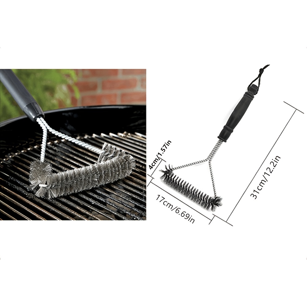 1pc Grill Brush 14 Non Slip Steel Wire Bbq Grill Cleaning Brush Barbecue Bbq  Tool Kitchen Gadgets Kitchen Accessories Home Kitchen Items Outdoor Decor, Save Money On Temu