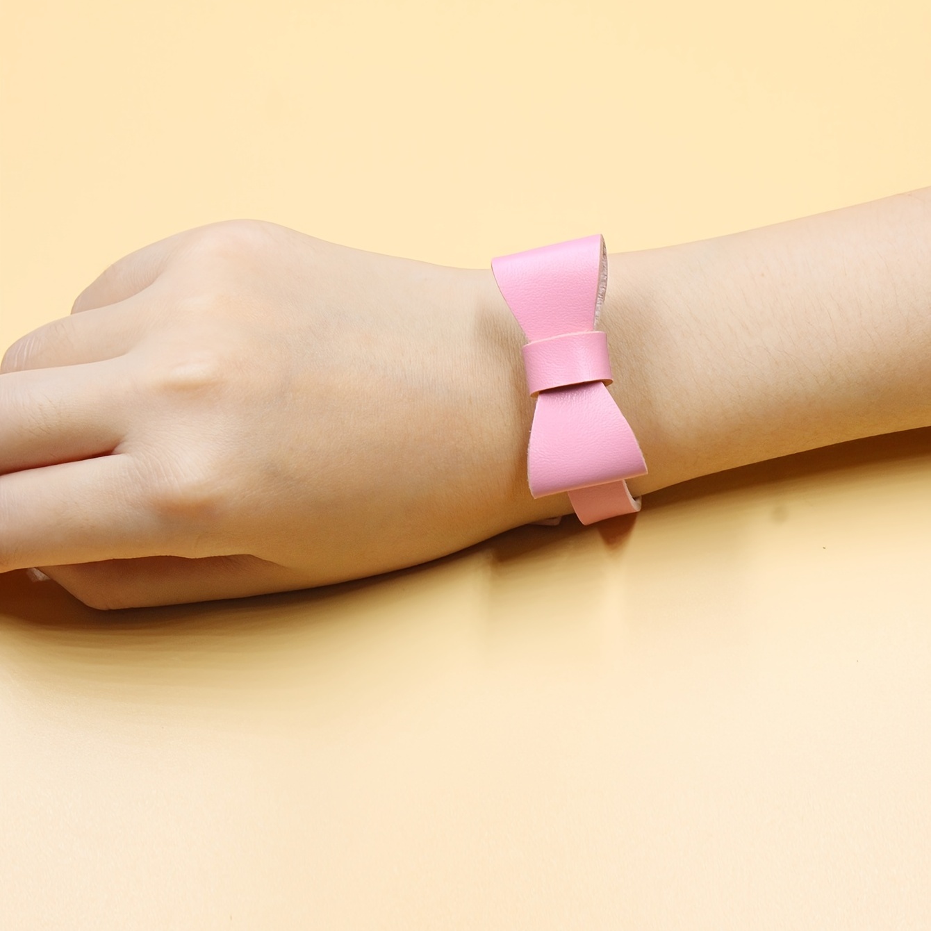 Women's Minimalist PU Leather Bracelet with Bowknot