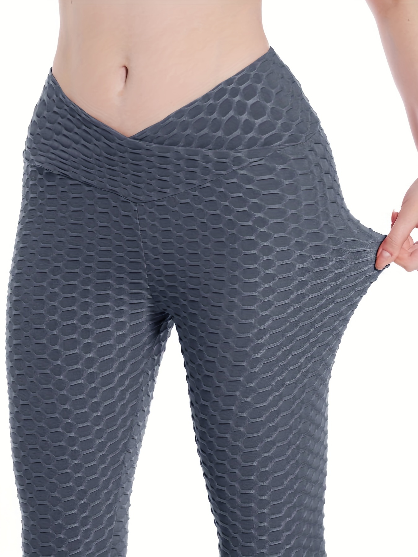 Women's High Waist Yoga Pants Tummy Control Workout Ruched - Temu