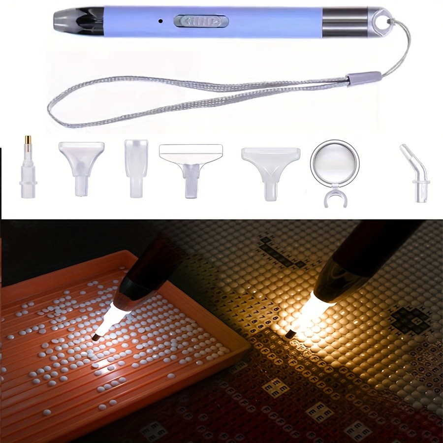 Usb Charge Diy Diamond Painting Pen Led Drill Pen 5d Diamond - Temu