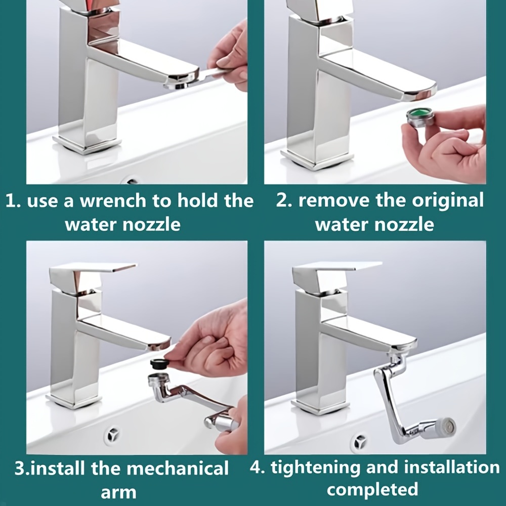 Aireador de grifo, aireador extensor giratorio de 1080°, extensor