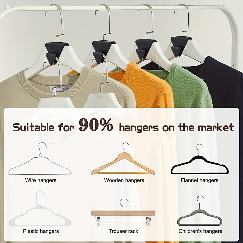 Space Triangle Clothes Hanger Connector Hooks Triple Space - Temu