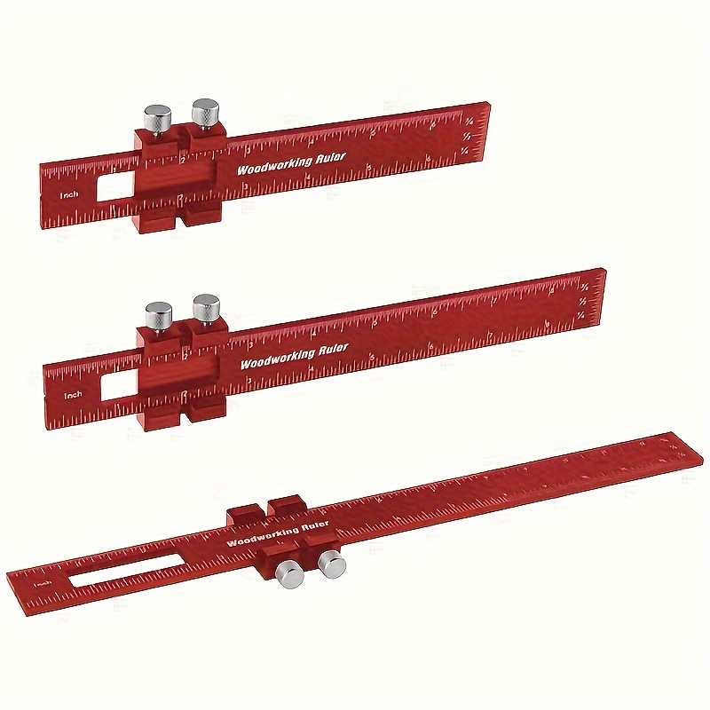 Precision Pocket Ruler For Woodworking Inch Metric T Score Square Ruler